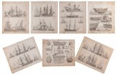 SEVEN NAVAL BOOKPLATE ENGRAVIN