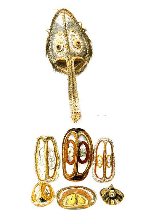 Seven New Guinea basketry masks 
