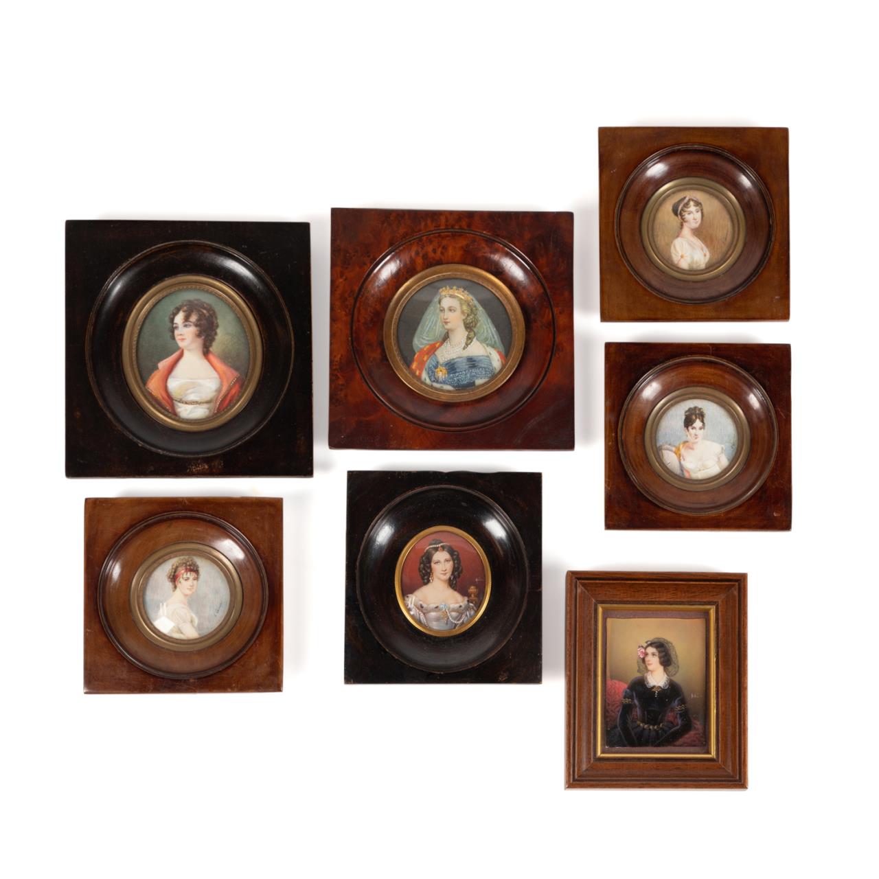 SEVEN OIL ON BONE FEMALE PORTRAIT