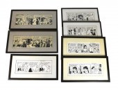 SEVEN ORIGINAL COMIC ILLUSTRAT