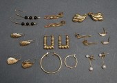 SEVEN PAIRS OF 14-KARAT GOLD E