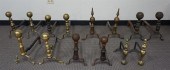 SEVEN PAIRS OF ENGLISH BRASS A