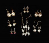 SEVEN PAIRS OF FOURTEEN KARAT