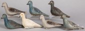 SEVEN PAPIER-MâCHé DOVE DECOYS