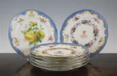 Seven Paris porcelain floral p