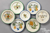 SEVEN PEARLWARE PLATES<br>Seve