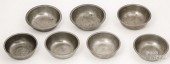 SEVEN PEWTER BASINS, 19TH C.Se