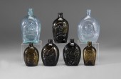 Seven Pictorial Flasks America