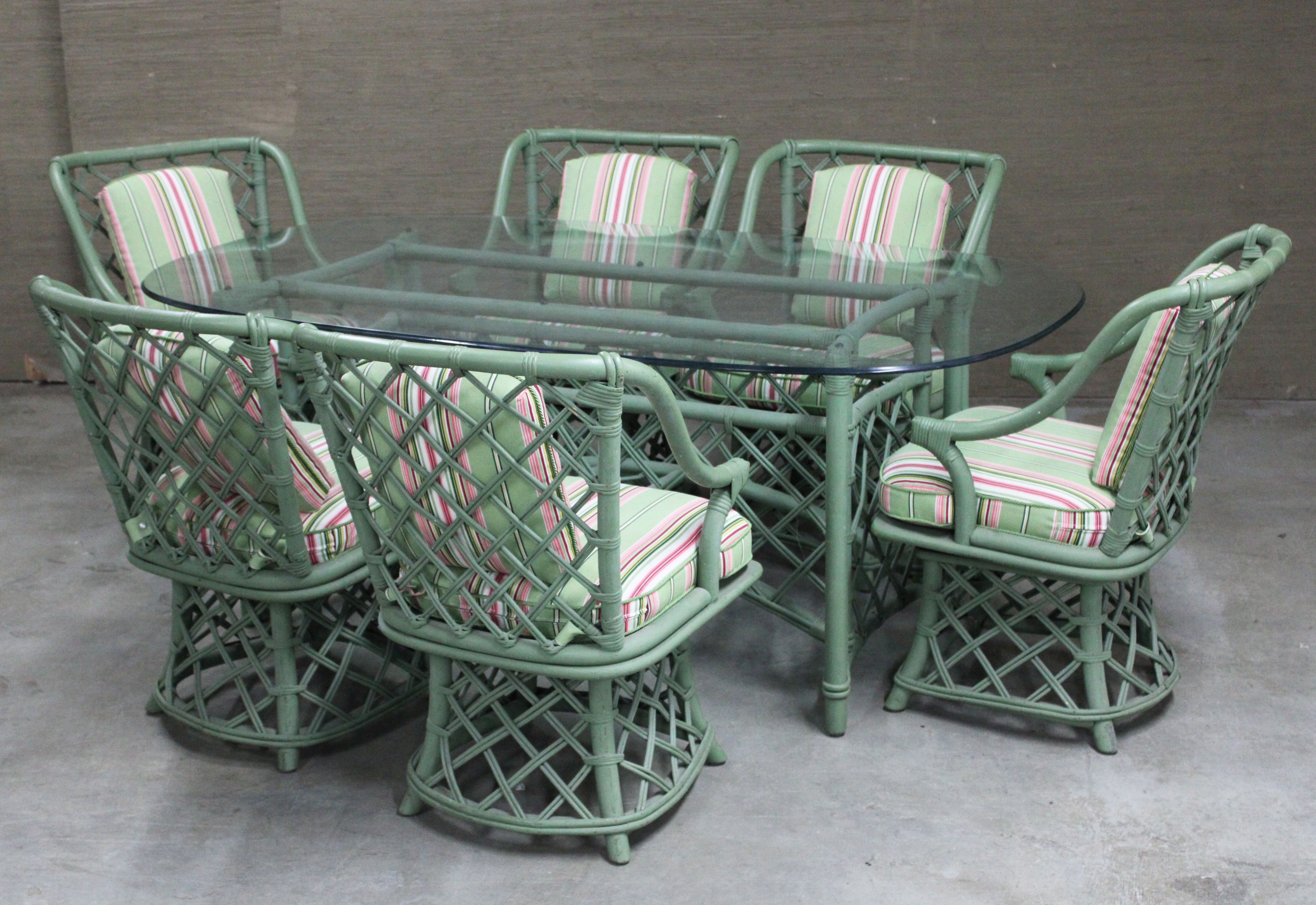 SEVEN PIECE BAMBOO PATIO SET