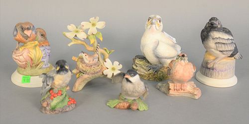 SEVEN PIECE BOEHM PORCELAIN GROUP