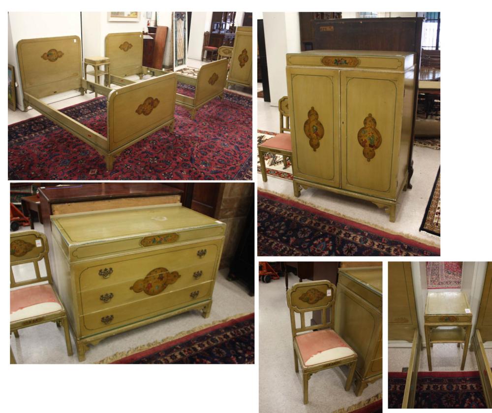 SEVEN-PIECE CHIPPENDALE STYLE PAINT