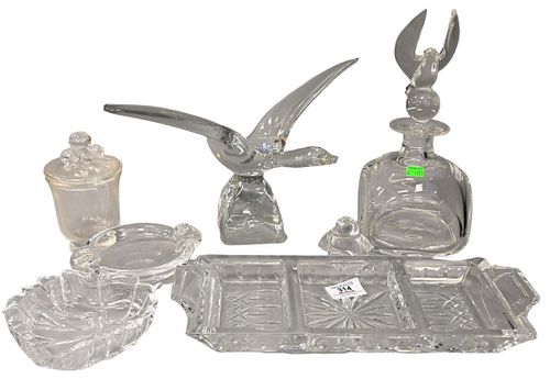 SEVEN PIECE DECORATIVE GLASS