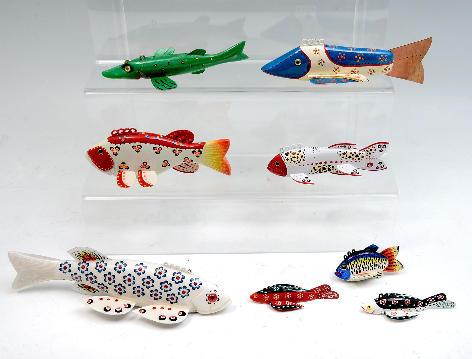 SEVEN PIECE JERRY KELM PAINTED FISH
