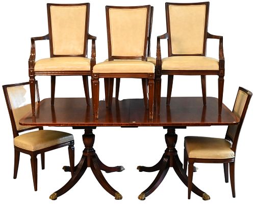 SEVEN PIECE MAHOGANY DINING