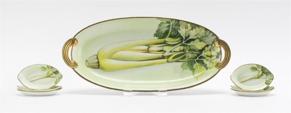 SEVEN-PIECE NIPPON PORCELAIN CELERY