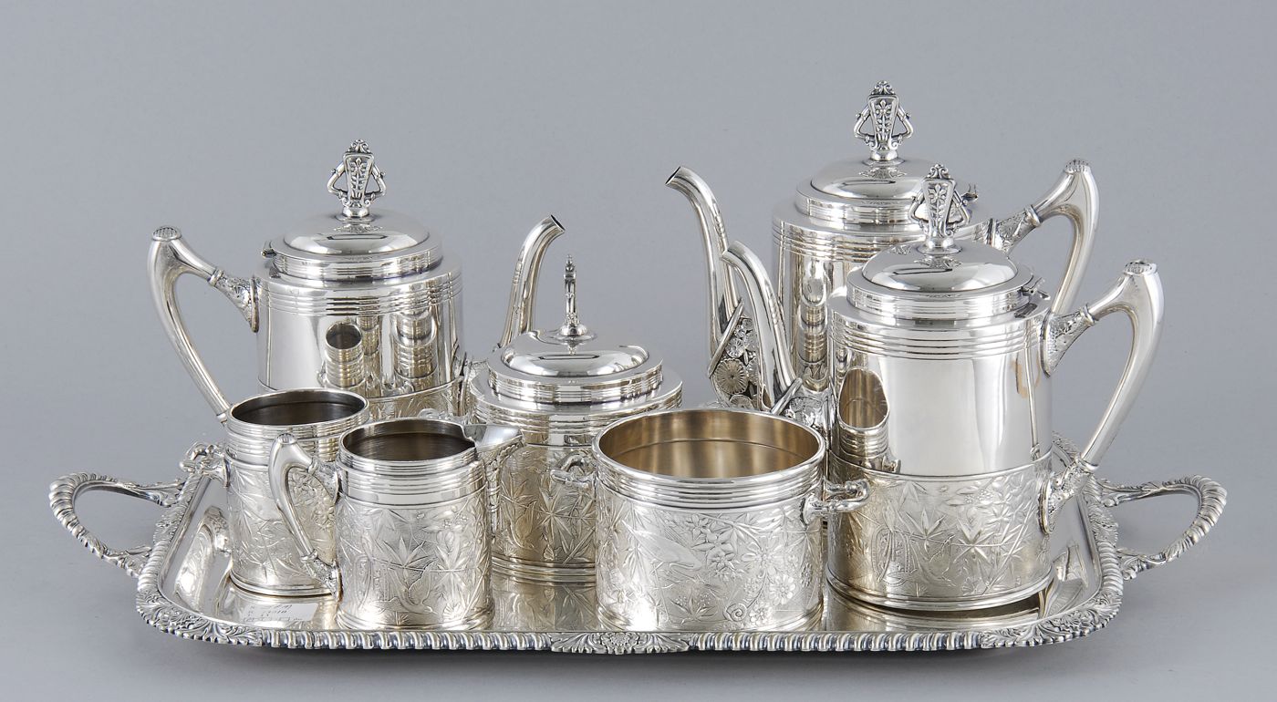 SEVEN-PIECE PAIRPOINT SILVER PLATED