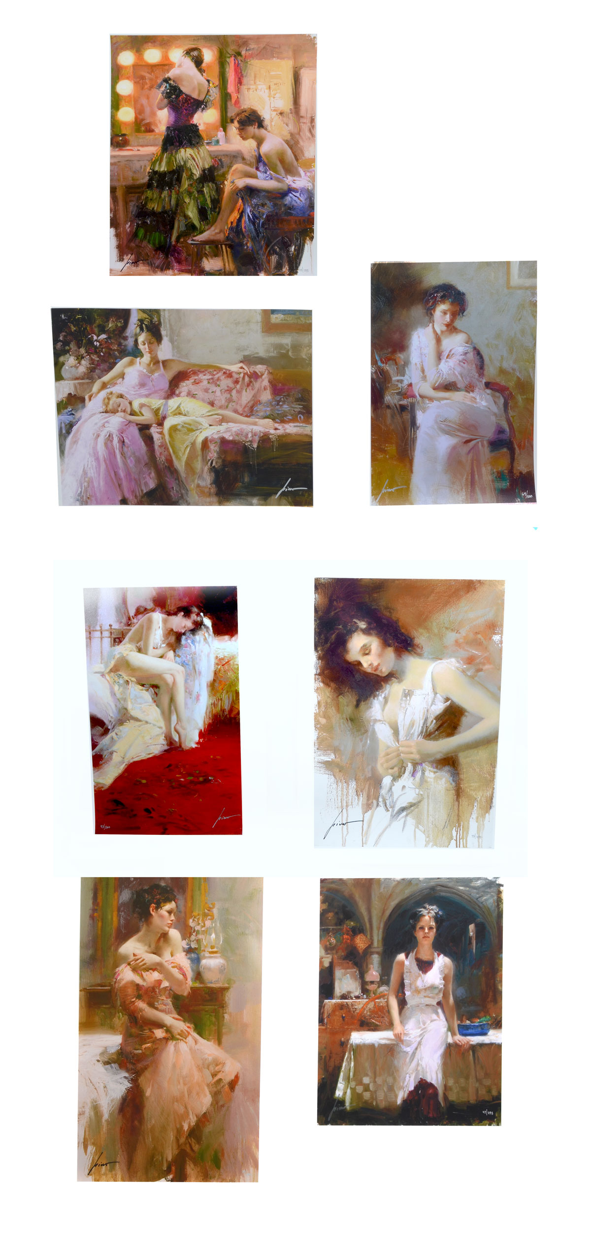 SEVEN-PIECE PINO GICLEE LOT: 1.