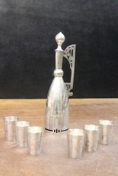 SEVEN PIECE RUSSIAN FINE SILVE