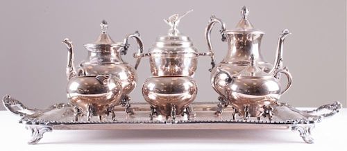 SEVEN PIECE SILVER PLATED