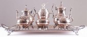 SEVEN PIECE SILVER PLATED TEA/
