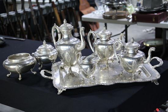 SEVEN PIECE SILVER TEA/COFFEE
