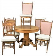 SEVEN PIECE VICTORIAN OAK DINI