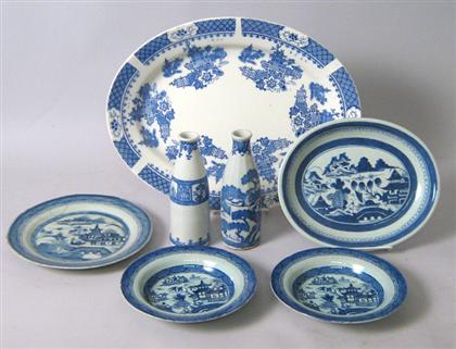 Seven pieces blue and white Chinese