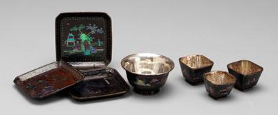 Seven pieces Chinese lac