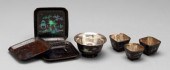 Seven pieces Chinese lac burga