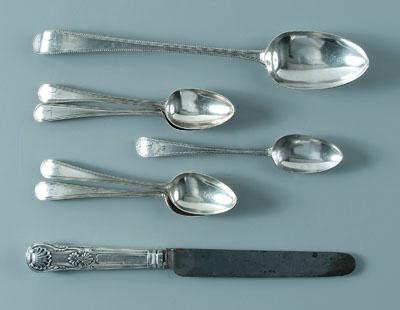 Seven pieces English silver
