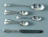 Seven pieces English silver fl
