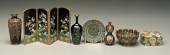 Seven pieces Japanese cloisonn
