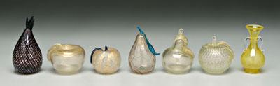 Seven pieces modern art glass: