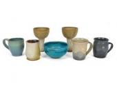 Seven pieces of art pottery, i