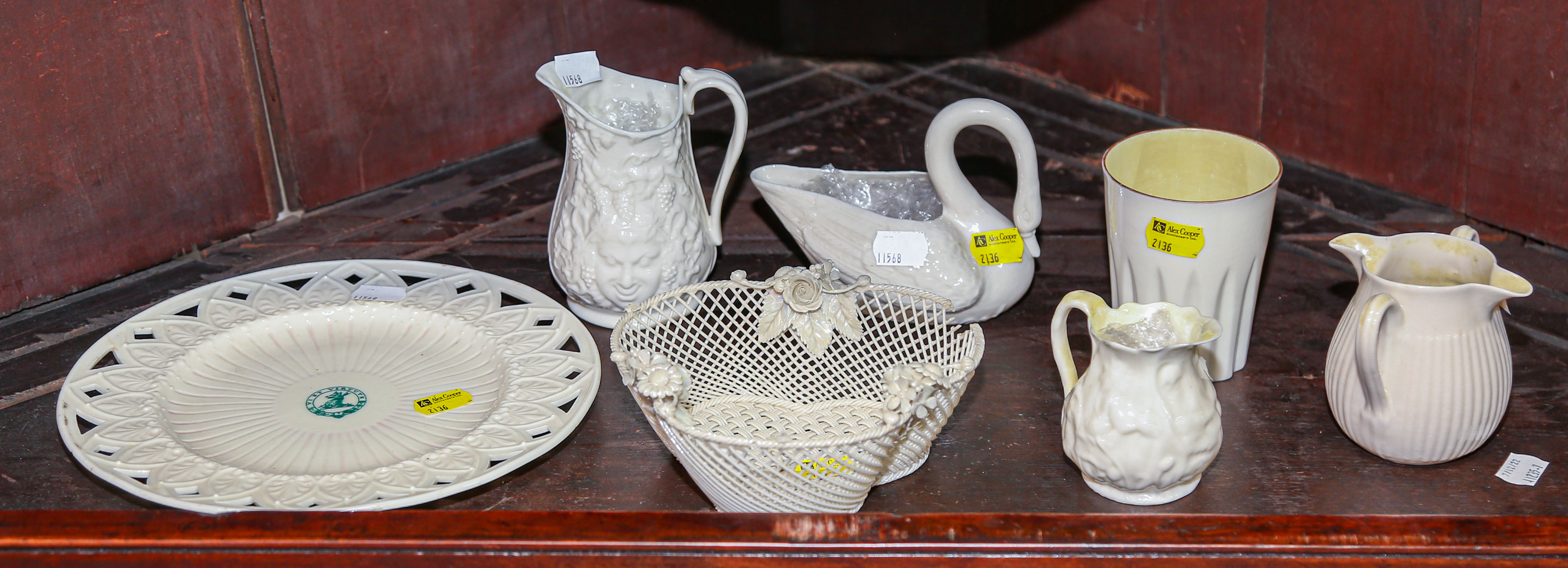 SEVEN PIECES OF BELLEEK PORCELAIN