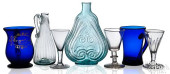 SEVEN PIECES OF BLOWN GLASS, 1