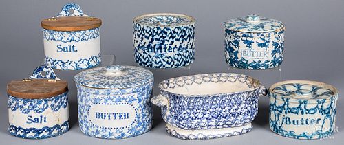 SEVEN PIECES OF BLUE AND WHITE