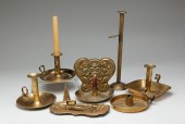 SEVEN PIECES OF BRASS LIGHTING