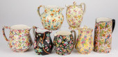 SEVEN PIECES OF CHINTZ PORCELA