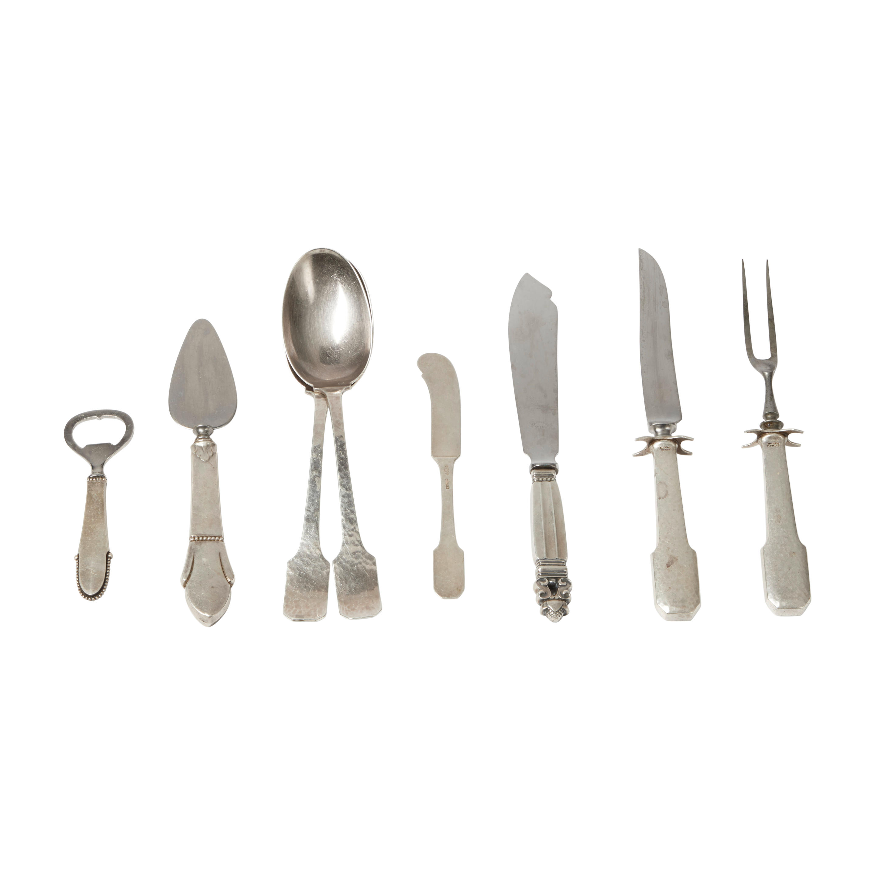 SEVEN PIECES OF MODERN STERLING