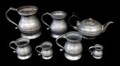 SEVEN PIECES OF PEWTER, INCLUD