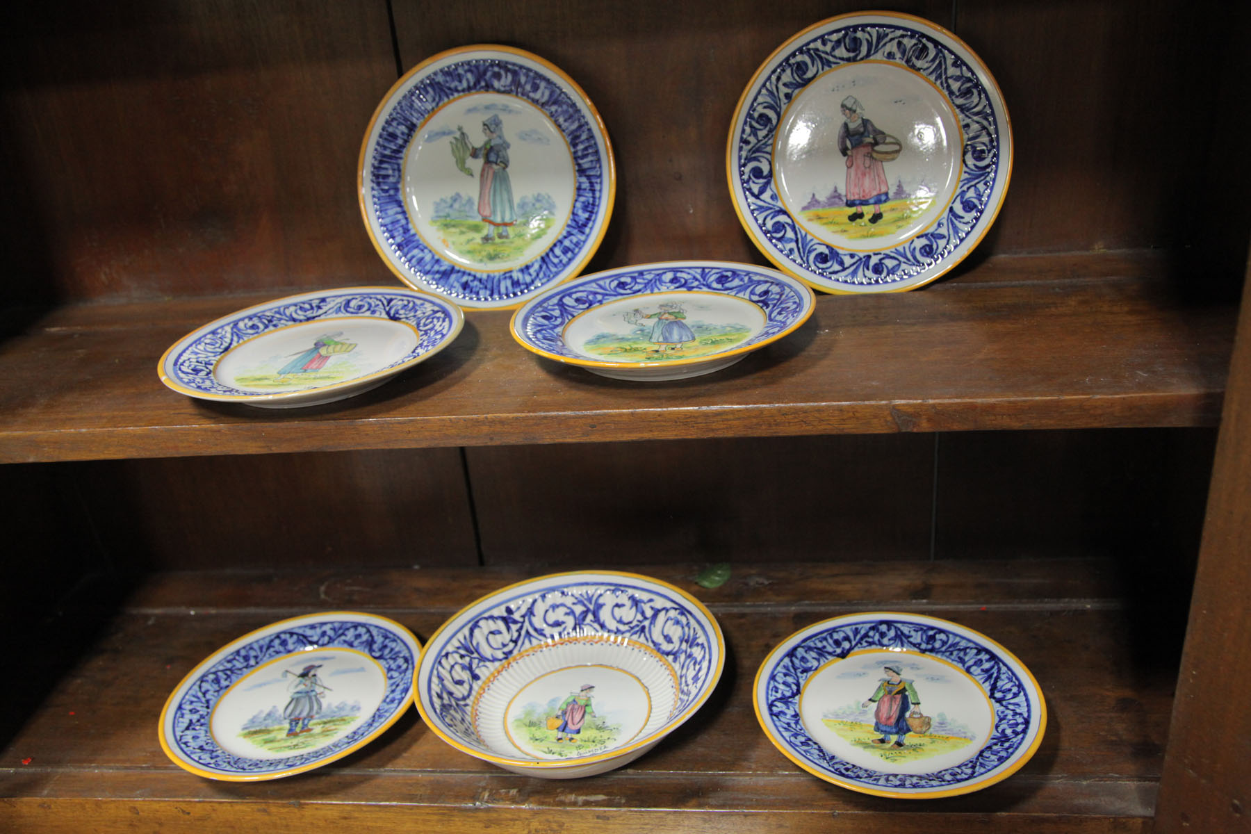 SEVEN PIECES OF QUIMPER.  France 