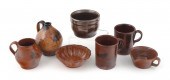 SEVEN PIECES OF REDWARE, MOSTL