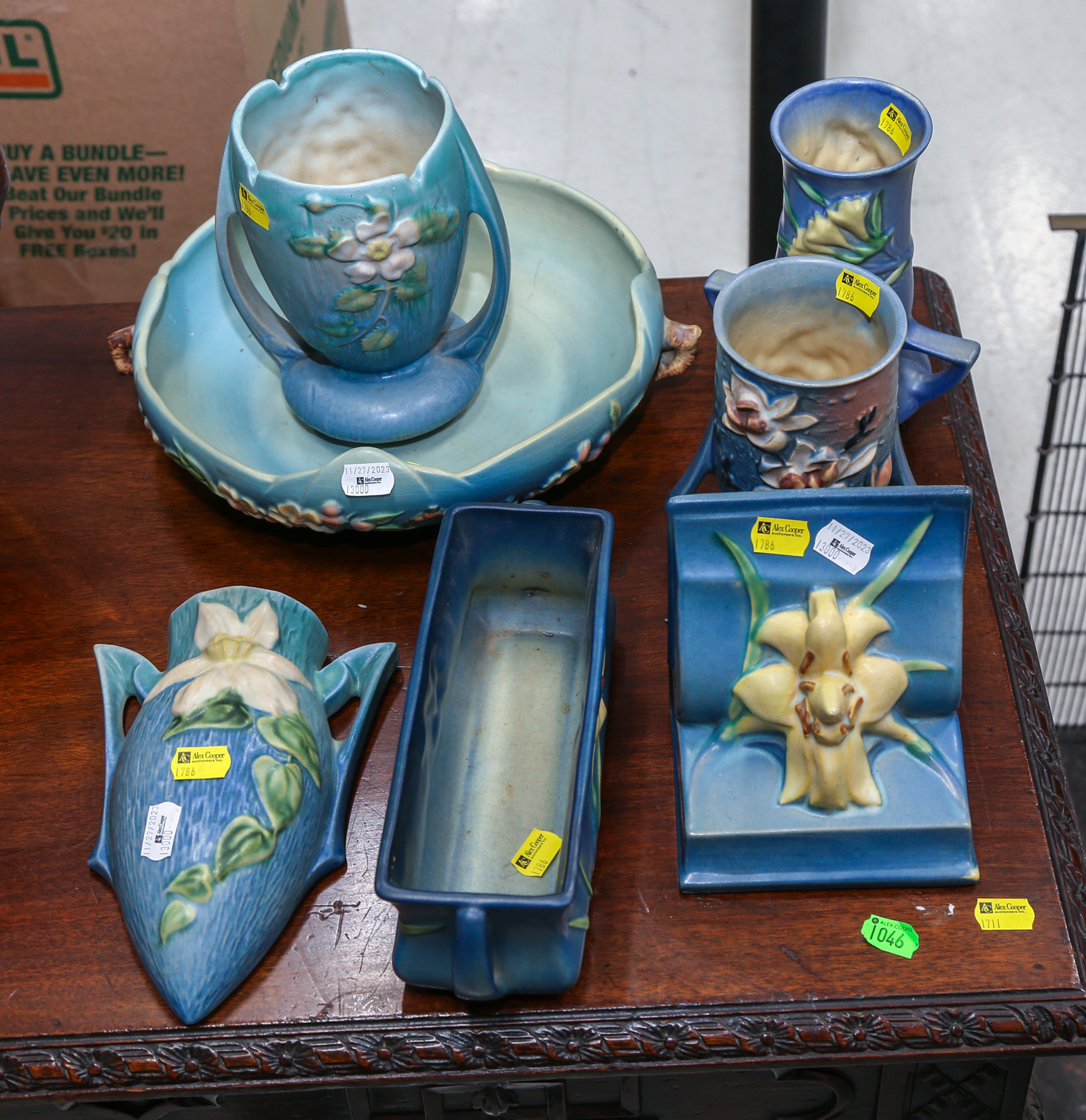 SEVEN PIECES OF ROSEVILLE ART