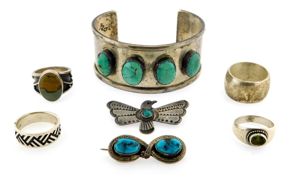 SEVEN PIECES OF SILVER INCLUDING