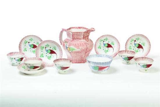 SEVEN PIECES OF SPATTERWARE. 