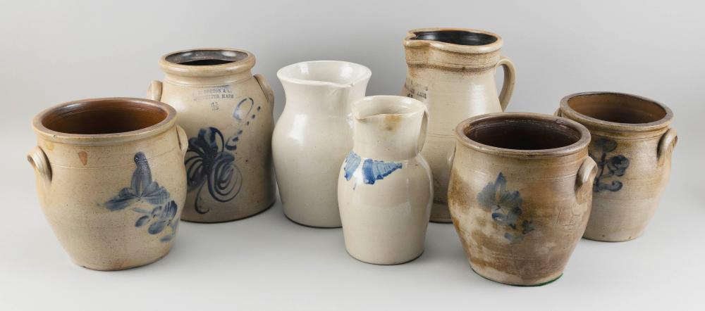 SEVEN PIECES OF STONEWARE 19TH