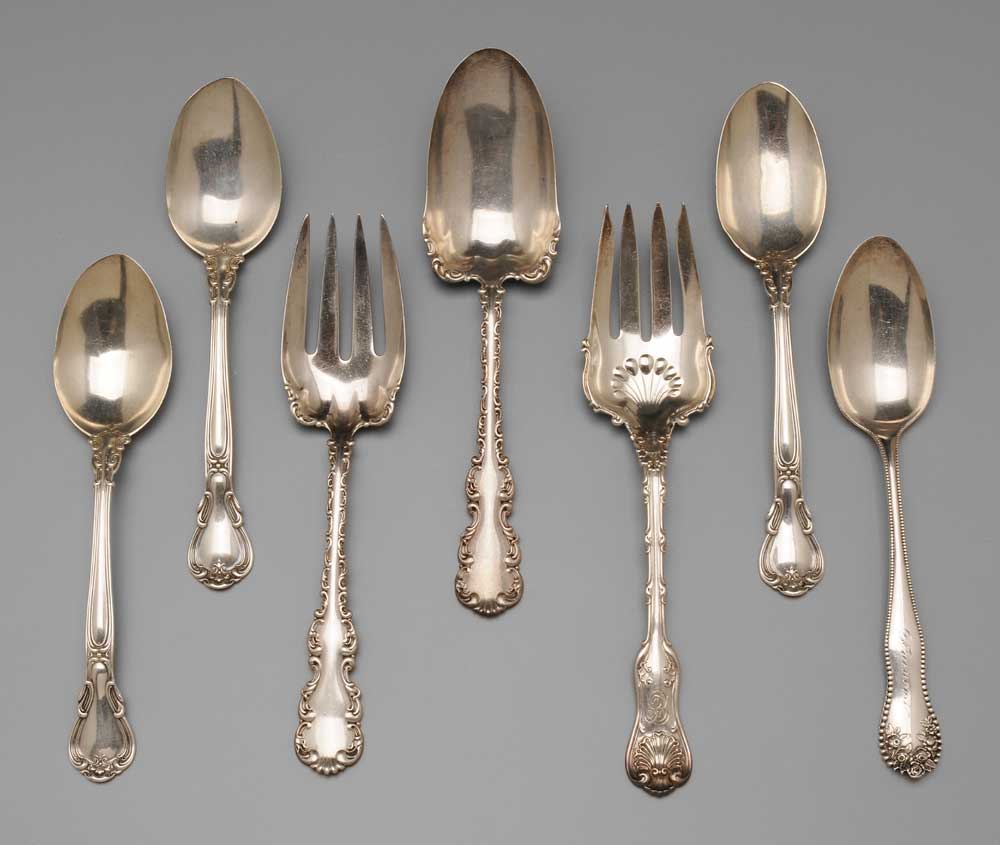 Seven Pieces Sterling Flatware
