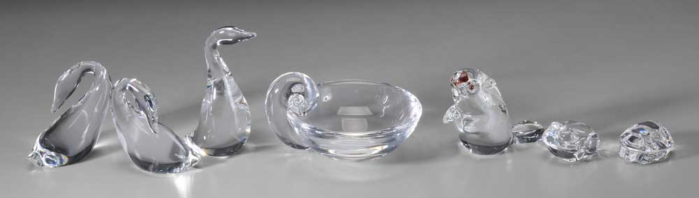 Seven Pieces Steuben Clear Glass