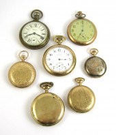 SEVEN POCKET WATCHES: 1) ELGIN